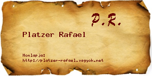 Platzer Rafael névjegykártya